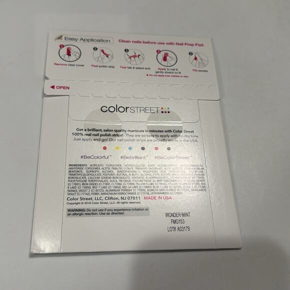 NWT Color Street Retired "Wonder-Mint" Green Glitter Nail Strips - Picture 3 of 4